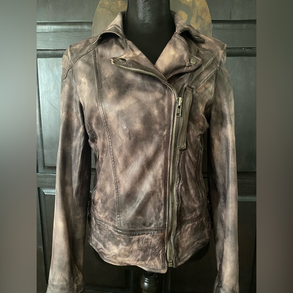Distressed leather moto jacket from holt renfrew
